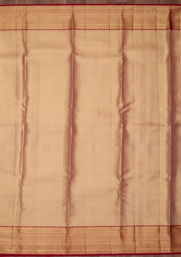 Peach_Silk_Plain_Saree_With_Matching_Blouse_Piece