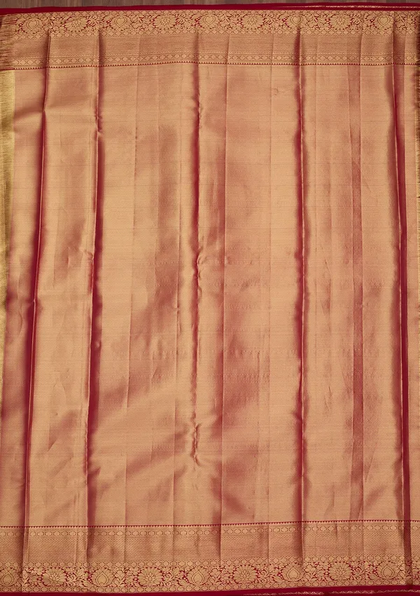 Peach_Silk_Jaal_Saree_With_Matching_Blouse_Piece