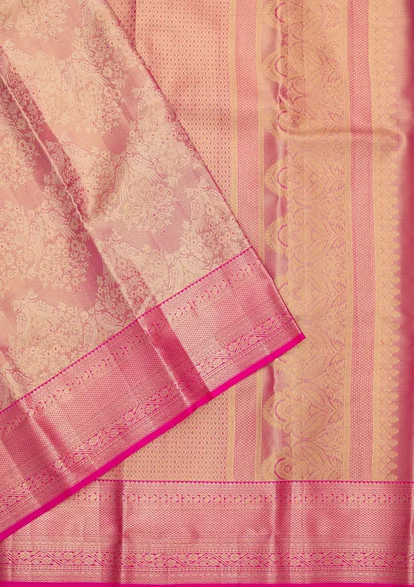 Pink_Silk_Jaal_Saree_With_Matching_Blouse_Piece