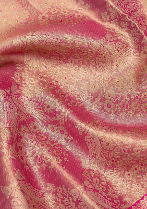 Pink_Silk_Jaal_Saree_With_Matching_Blouse_Piece