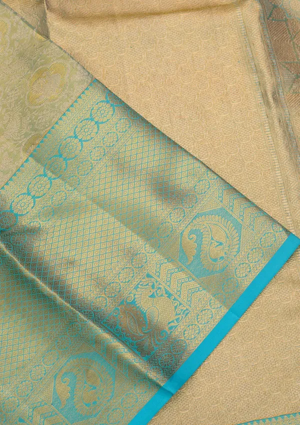 Sea_Green_Silk_Jaal_Saree_With_Matching_Blouse_Piece