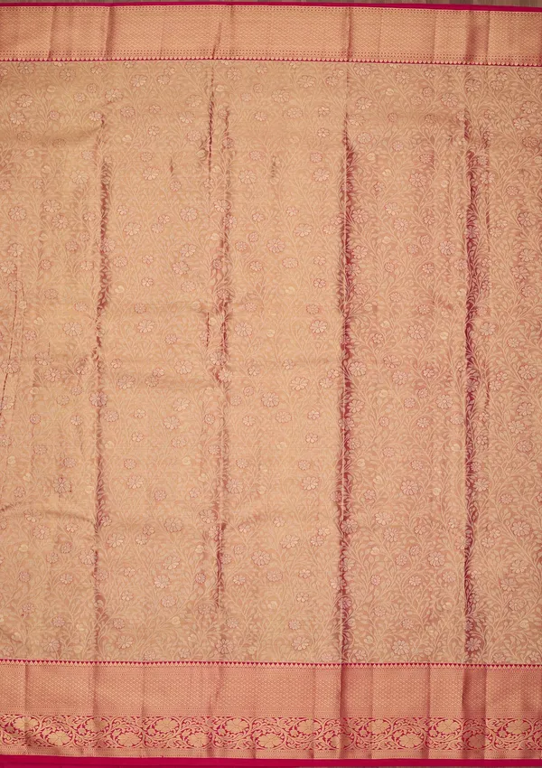 Peach_Silk_Jaal_Saree_With_Matching_Blouse_Piece