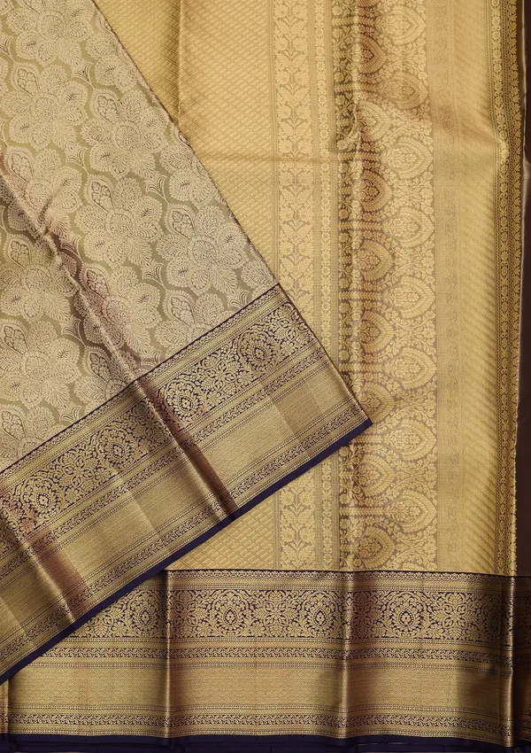 Grey_Silk_Jaal_Saree_With_Matching_Blouse_Piece