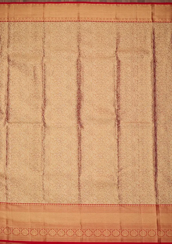 Peach_Silk_Jaal_Saree_With_Matching_Blouse_Piece