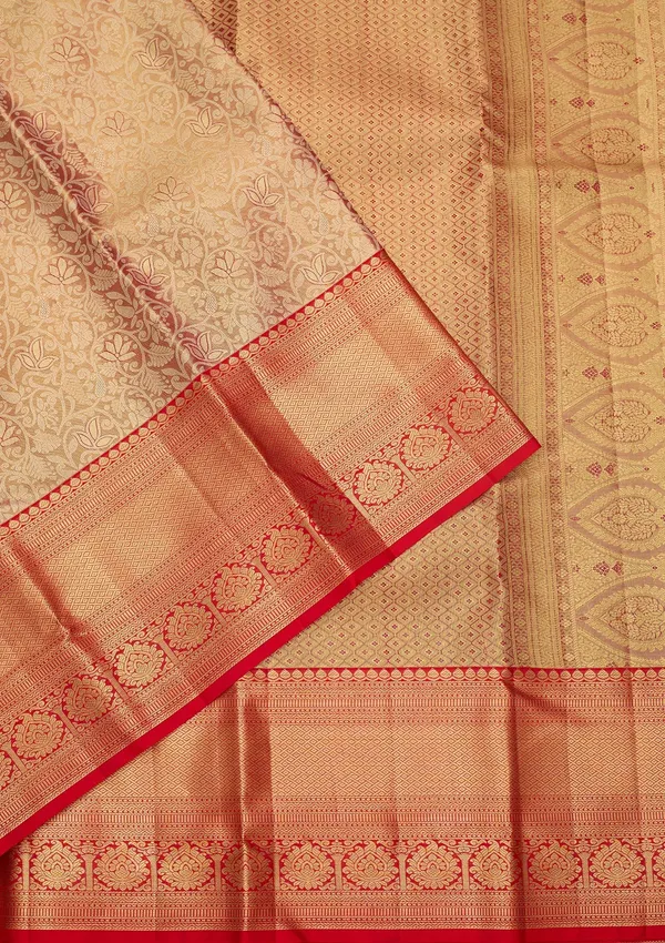 Peach_Silk_Jaal_Saree_With_Matching_Blouse_Piece