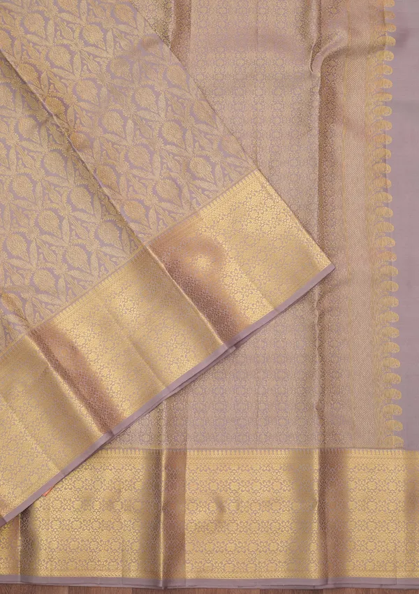 Grey_Silk_Jaal_Saree_With_Matching_Blouse_Piece