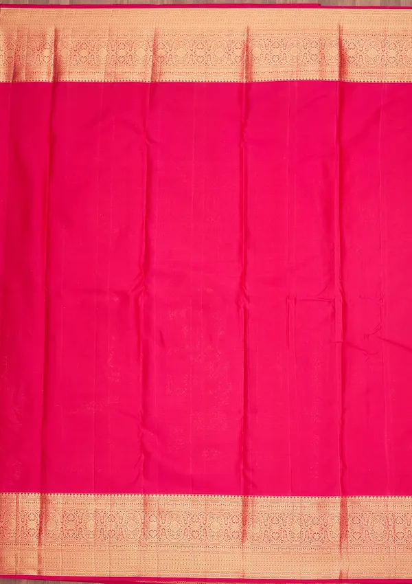 Peach_Silk_Checks_Saree_With_Matching_Blouse_Piece