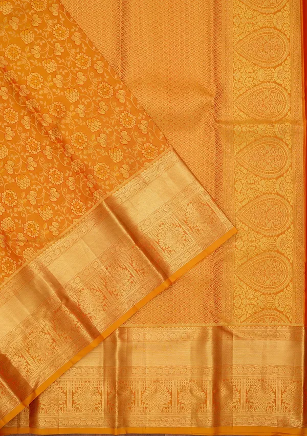 Mustard_Silk_Jaal_Saree_With_Matching_Blouse_Piece