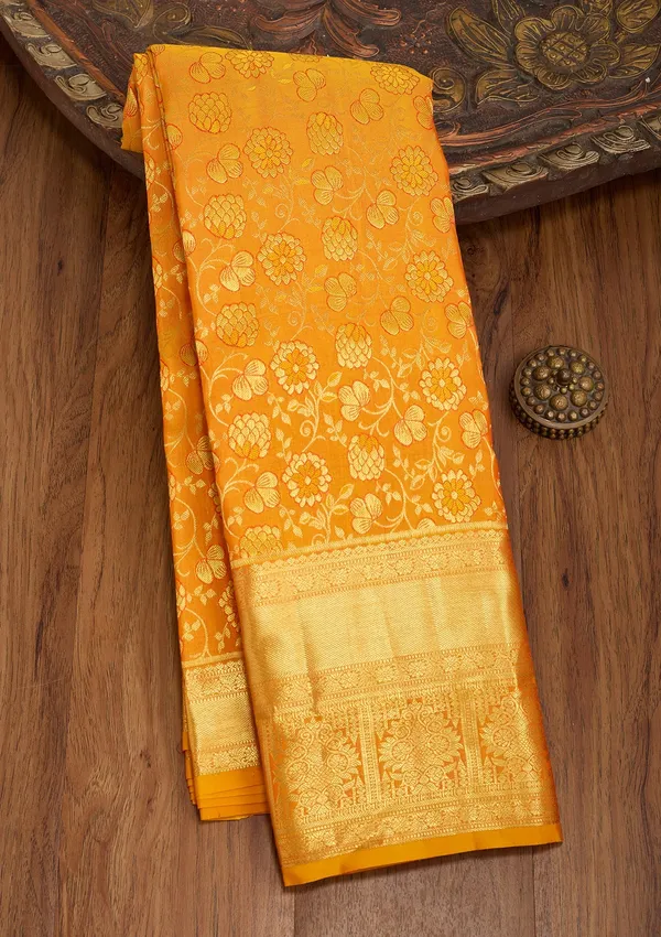 Mustard_Silk_Jaal_Saree_With_Matching_Blouse_Piece