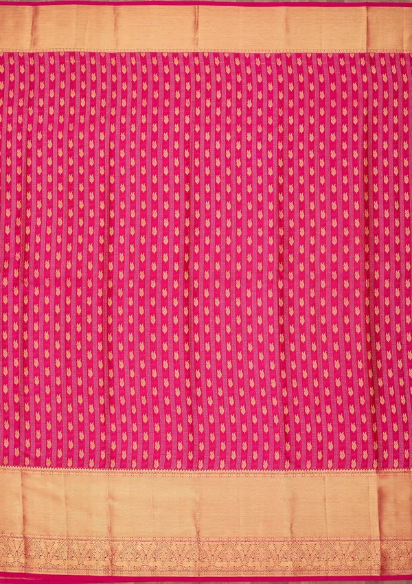 Rani_Pink_Silk_Buti_Saree_With_Matching_Blouse_Piece