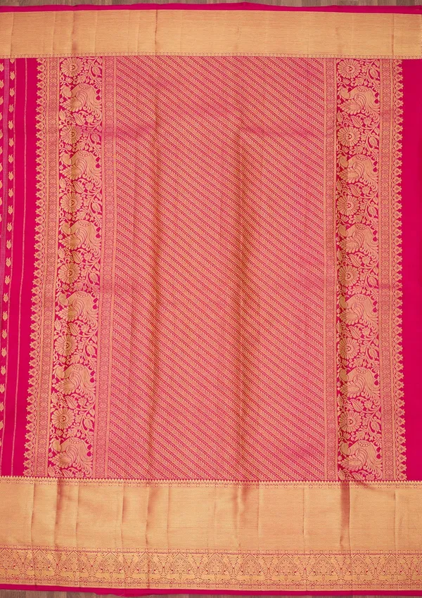 Rani_Pink_Silk_Buti_Saree_With_Matching_Blouse_Piece