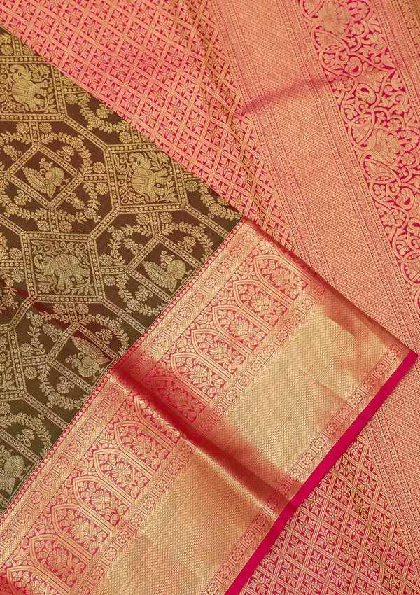 Mehendi_Dharmavaram_Pure_Silk_Saree