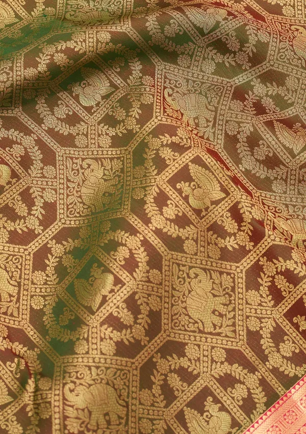Mehendi_Dharmavaram_Pure_Silk_Saree