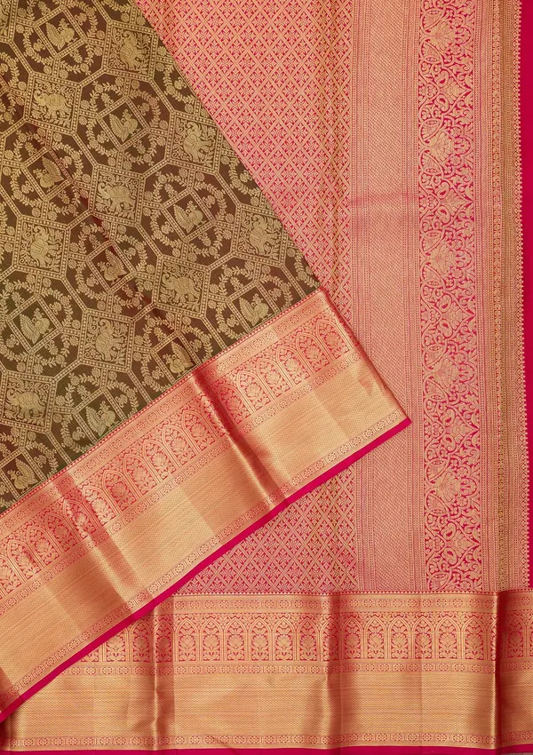 Mehendi_Dharmavaram_Pure_Silk_Saree