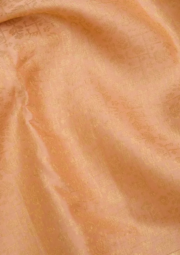 Peach_Dharmavaram_Pure_Silk_Saree