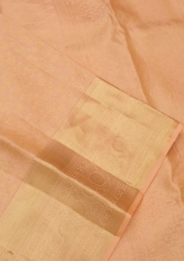 Peach_Dharmavaram_Pure_Silk_Saree