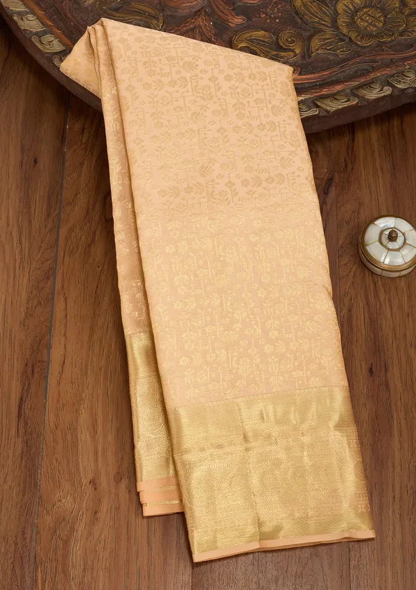 Peach_Dharmavaram_Pure_Silk_Saree