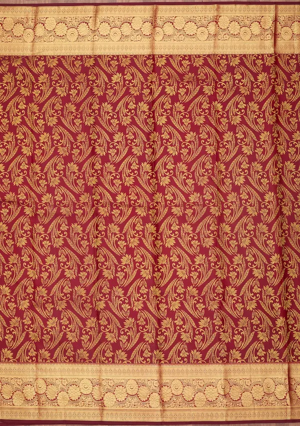 Maroon_Dharmavaram_Pure_Silk_Saree