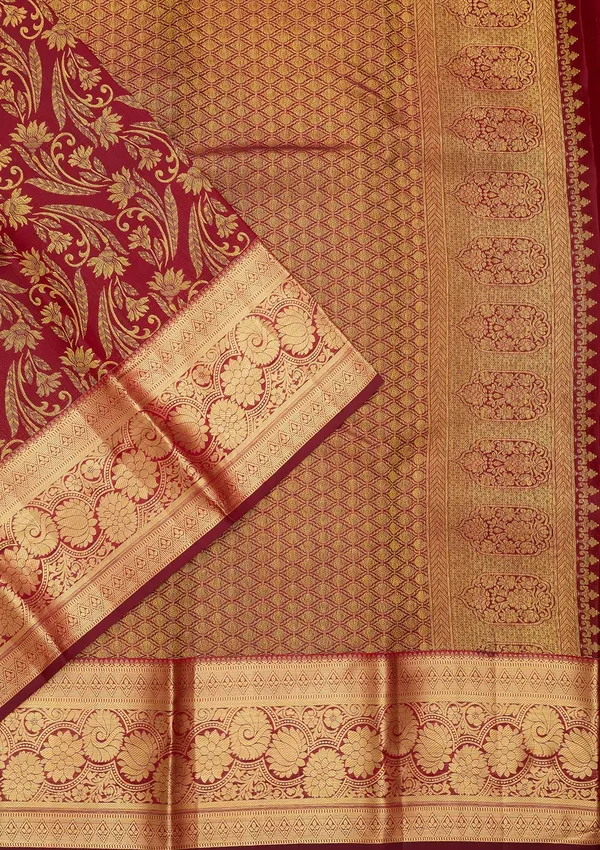 Maroon_Dharmavaram_Pure_Silk_Saree