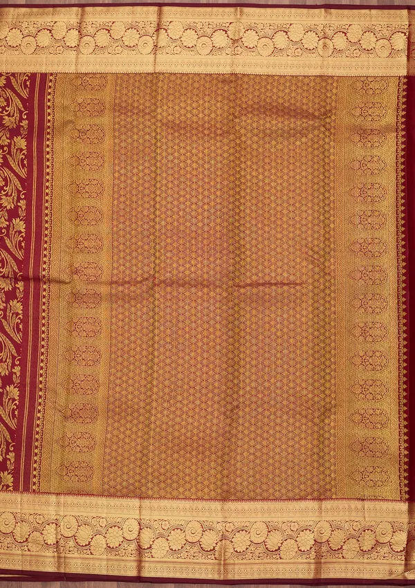 Maroon_Dharmavaram_Pure_Silk_Saree