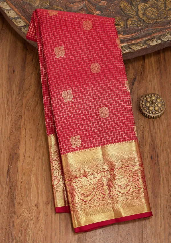 Maroon_Dharmavaram_Pure_Silk_Saree