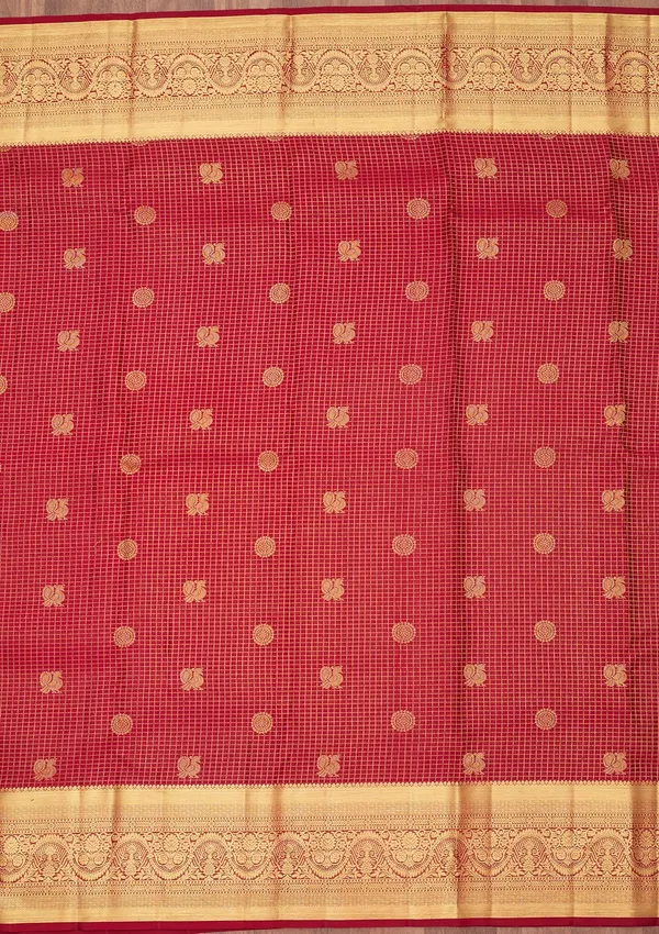 Maroon_Dharmavaram_Pure_Silk_Saree