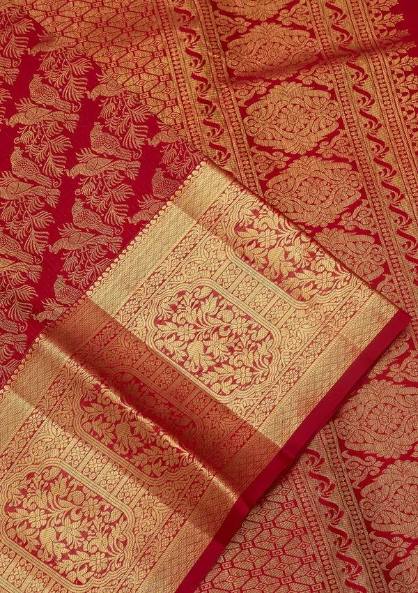 Maroon_Dharmavaram_Pure_Silk_Saree