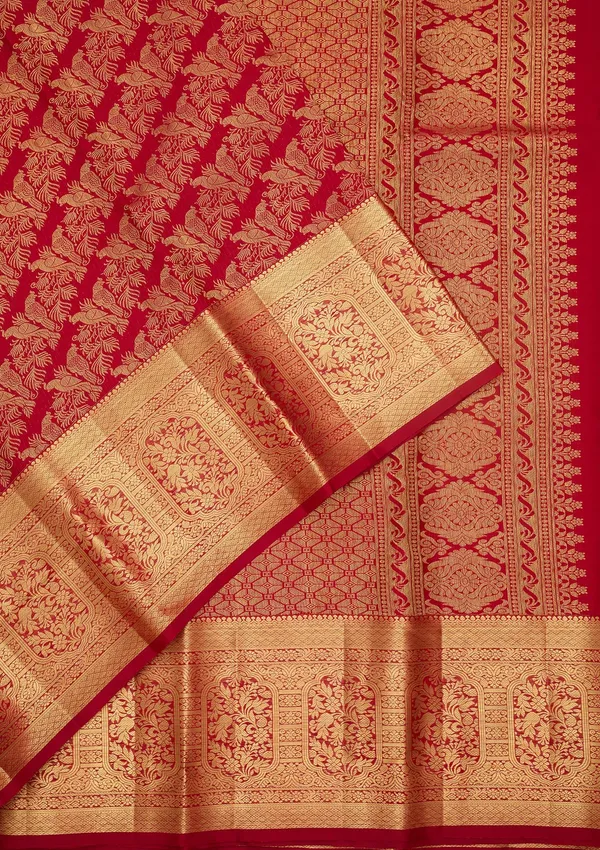 Maroon_Dharmavaram_Pure_Silk_Saree
