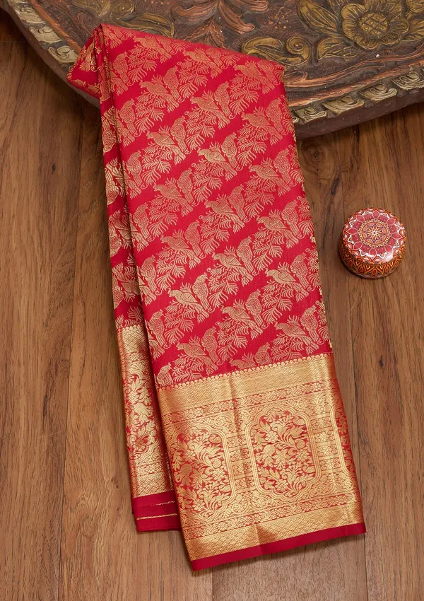 Maroon_Dharmavaram_Pure_Silk_Saree