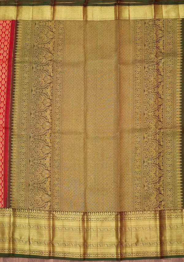 Red_Silk_Jaal_Saree_With_Matching_Blouse_Piece