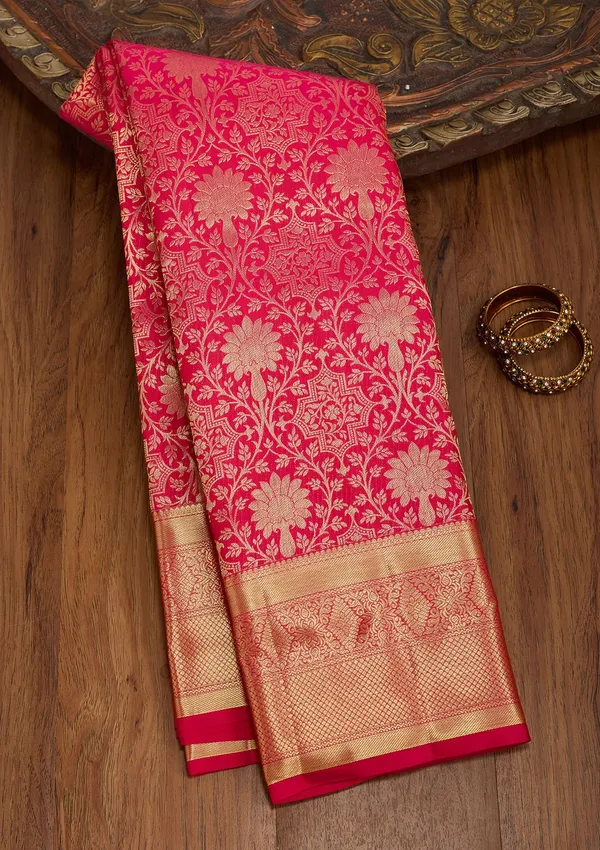 Rani_Pink_Dharmavaram_Pure_Silk_Saree