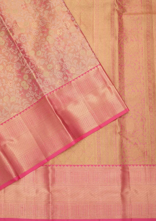 Pink_Silk_Jaal_Saree_With_Matching_Blouse_Piece