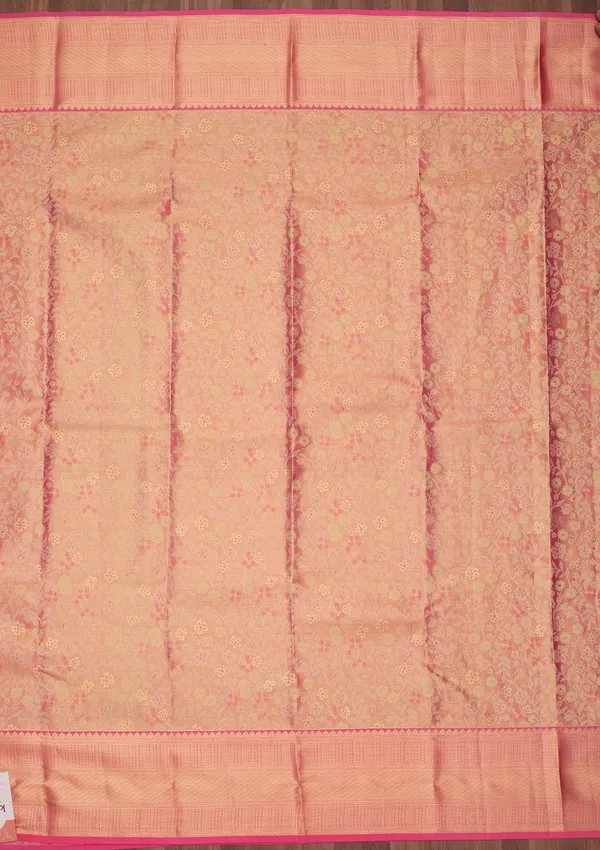 Pink_Silk_Jaal_Saree_With_Matching_Blouse_Piece