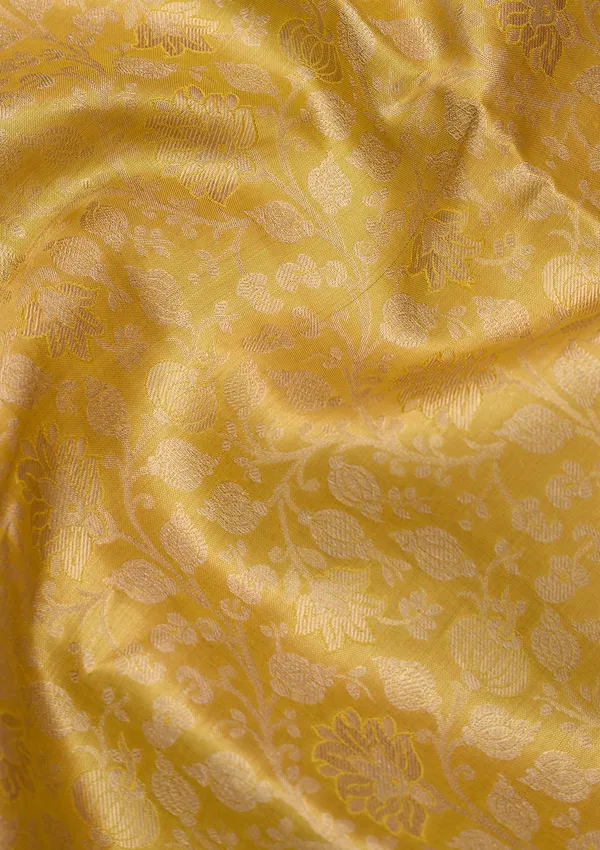 Yellow_Silk_Jaal_Saree_With_Matching_Blouse_Piece