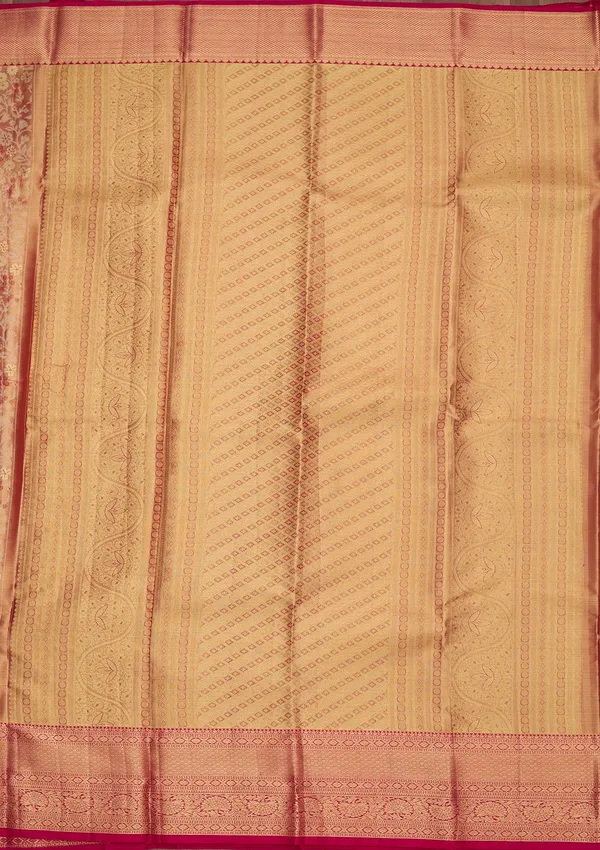 Peach_Silk_Jaal_Saree_With_Matching_Blouse_Piece
