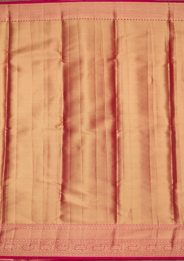 Peach_Silk_Jaal_Saree_With_Matching_Blouse_Piece