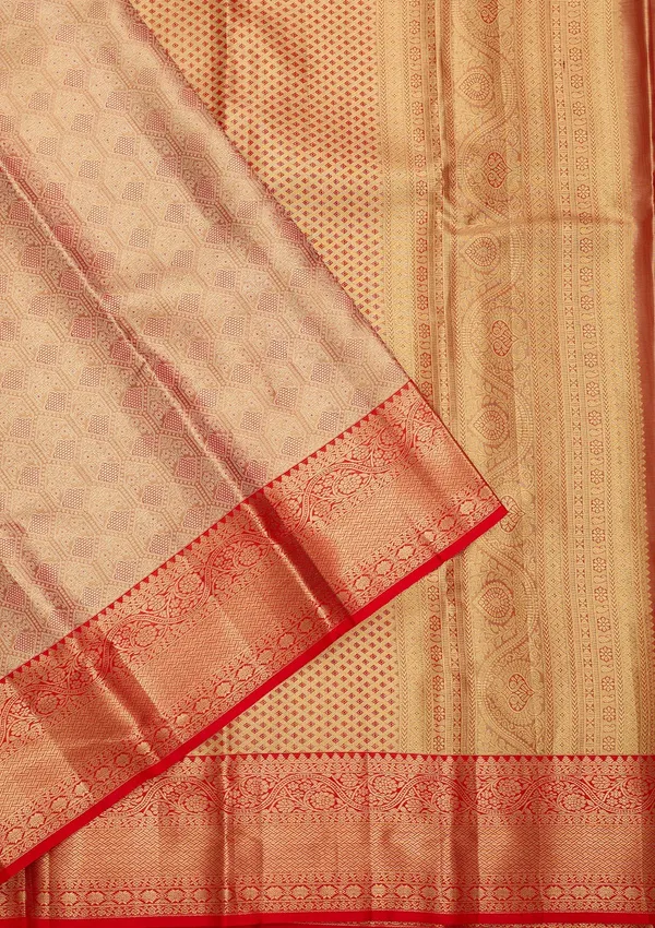 Red_Silk_Jaal_Saree_With_Matching_Blouse_Piece