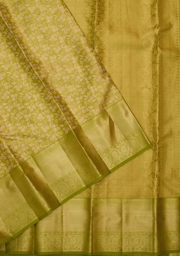 Parrot_Green_Silk_Jaal_Saree_With_Matching_Blouse_Piece