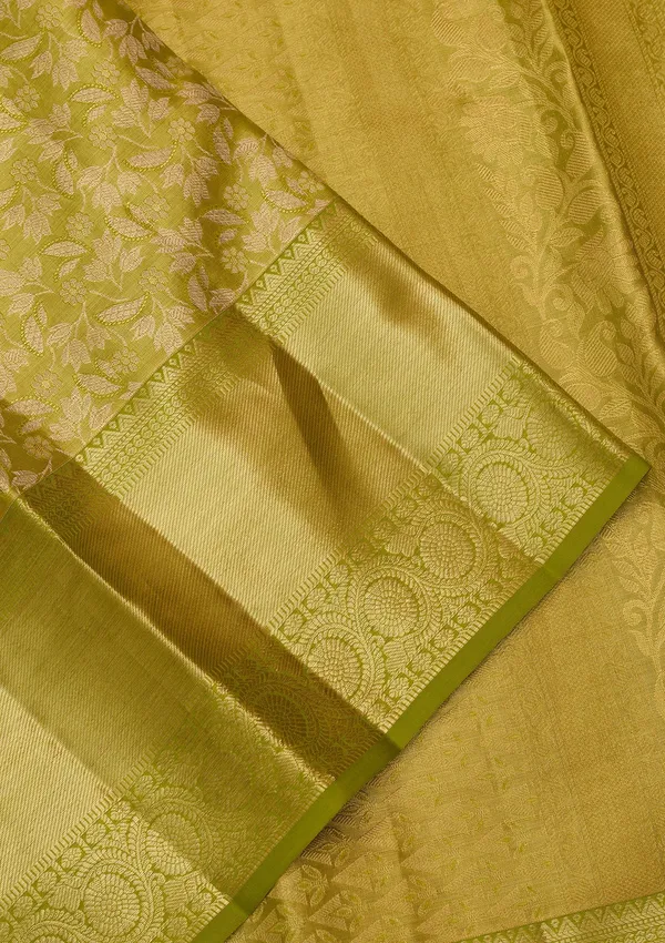 Parrot_Green_Silk_Jaal_Saree_With_Matching_Blouse_Piece
