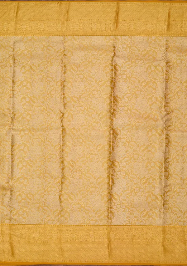 Yellow_Silk_Jaal_Saree_With_Matching_Blouse_Piece