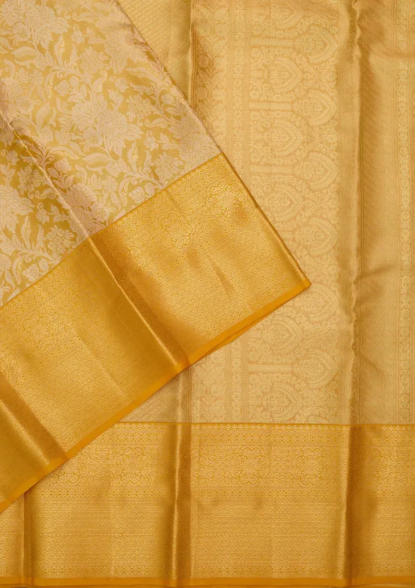 Yellow_Silk_Jaal_Saree_With_Matching_Blouse_Piece