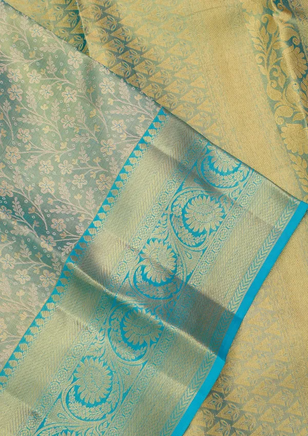 Sea_Green_Silk_Jaal_Saree_With_Matching_Blouse_Piece