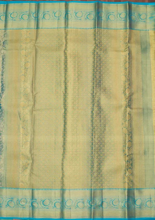 Sea_Green_Silk_Jaal_Saree_With_Matching_Blouse_Piece