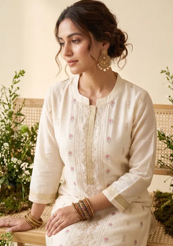 Cream_Chanderi_Threadwork_Straight_Kurta_With_Regular_Pant_And_Dupatta