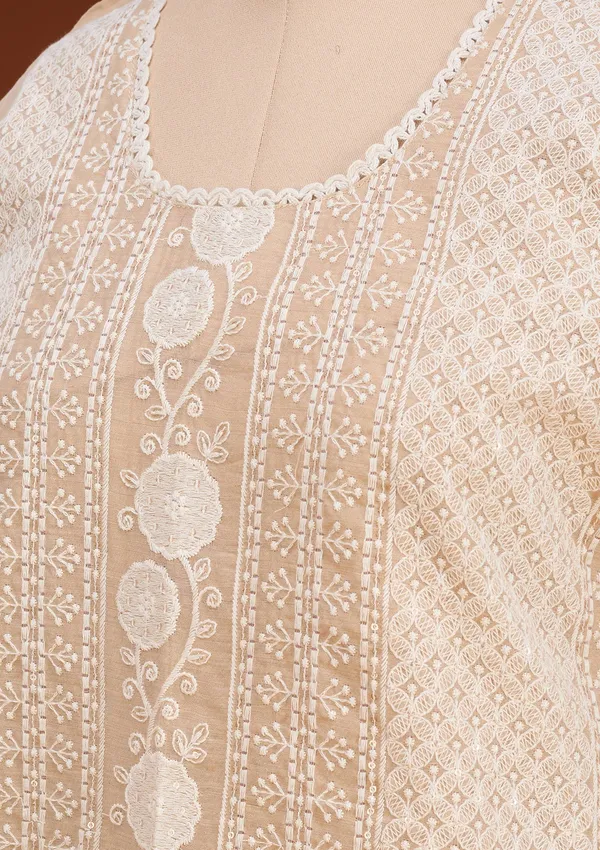 Light_Brown_Chanderi_Threadwork_Straight_Kurta_With_Pant_Regular_And_Dupatta