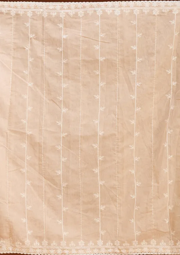 Light_Brown_Chanderi_Threadwork_Straight_Kurta_With_Pant_Regular_And_Dupatta