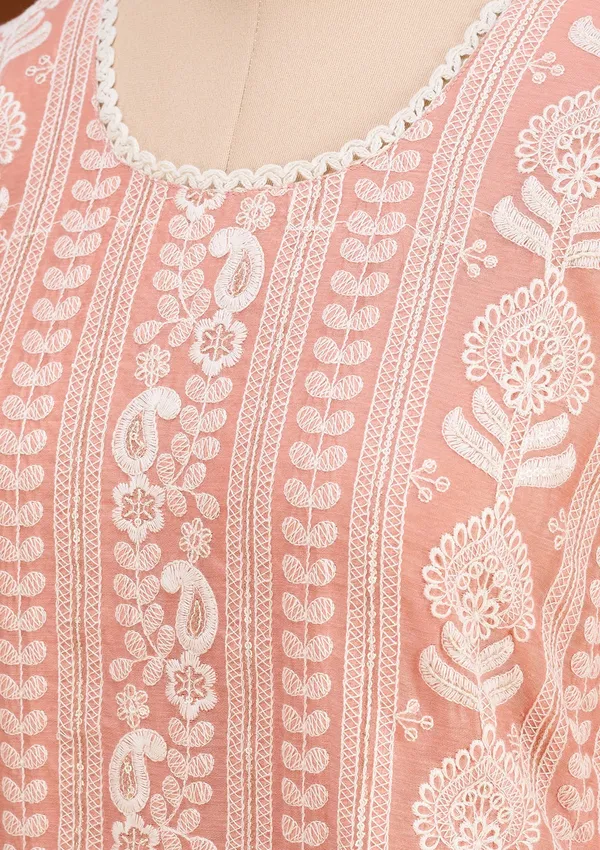 Peach_Chanderi_Threadwork_Straight_Kurta_With_Pant_Regular_And_Dupatta