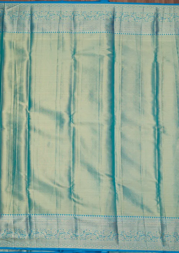 Sky_Blue_Silk_Jaal_Saree_With_Matching_Blouse_Piece