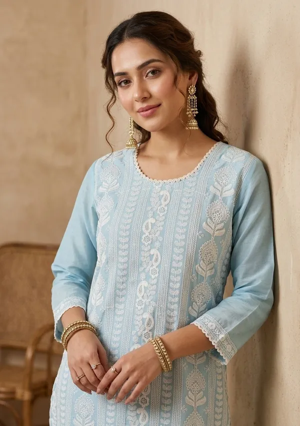 Sky_Blue_Chanderi_Threadwork_Straight_Kurta_With_Regular_Pant_And_Dupatta