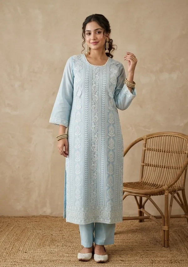 Sky_Blue_Chanderi_Threadwork_Straight_Kurta_With_Regular_Pant_And_Dupatta